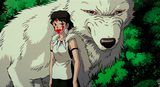 Princess Mononoke spitting blood, www.nerdatron.com, gif